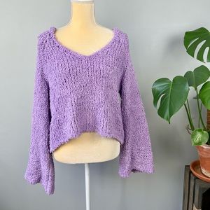 Free People Sand Dunes Purple Sweater